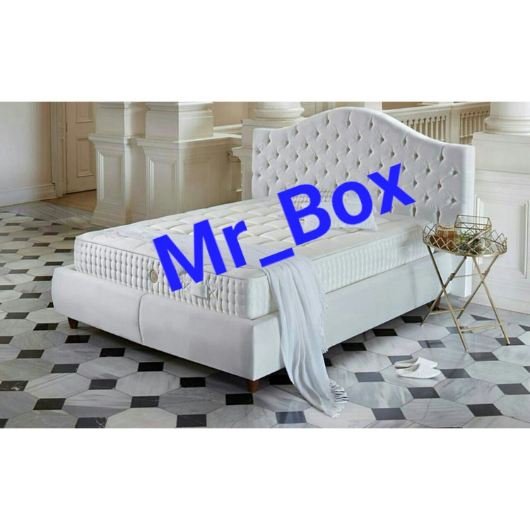 تختخواب باکس هتلی ثابت دوتیکه لبه دار با تاج تخت خواب بدون تشک