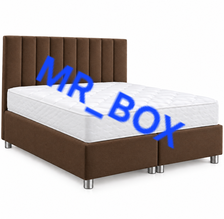 تختخواب باکس هتلی ثابت دوتیکه لبه دار با تاج تخت خواب بدون تشک