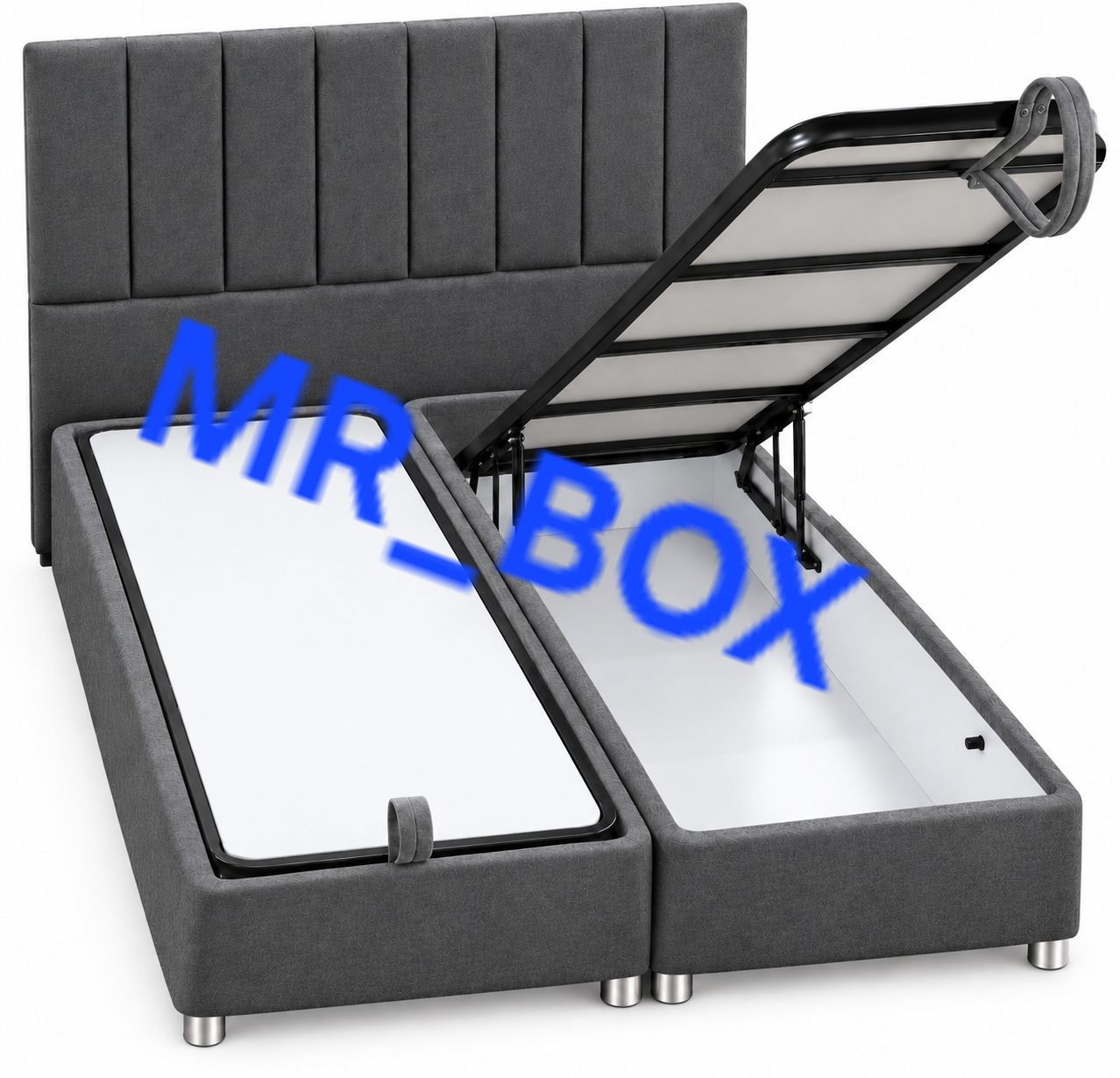 تختخواب باکس هتلی جکدار دوتیکه با تاج تخت خواب