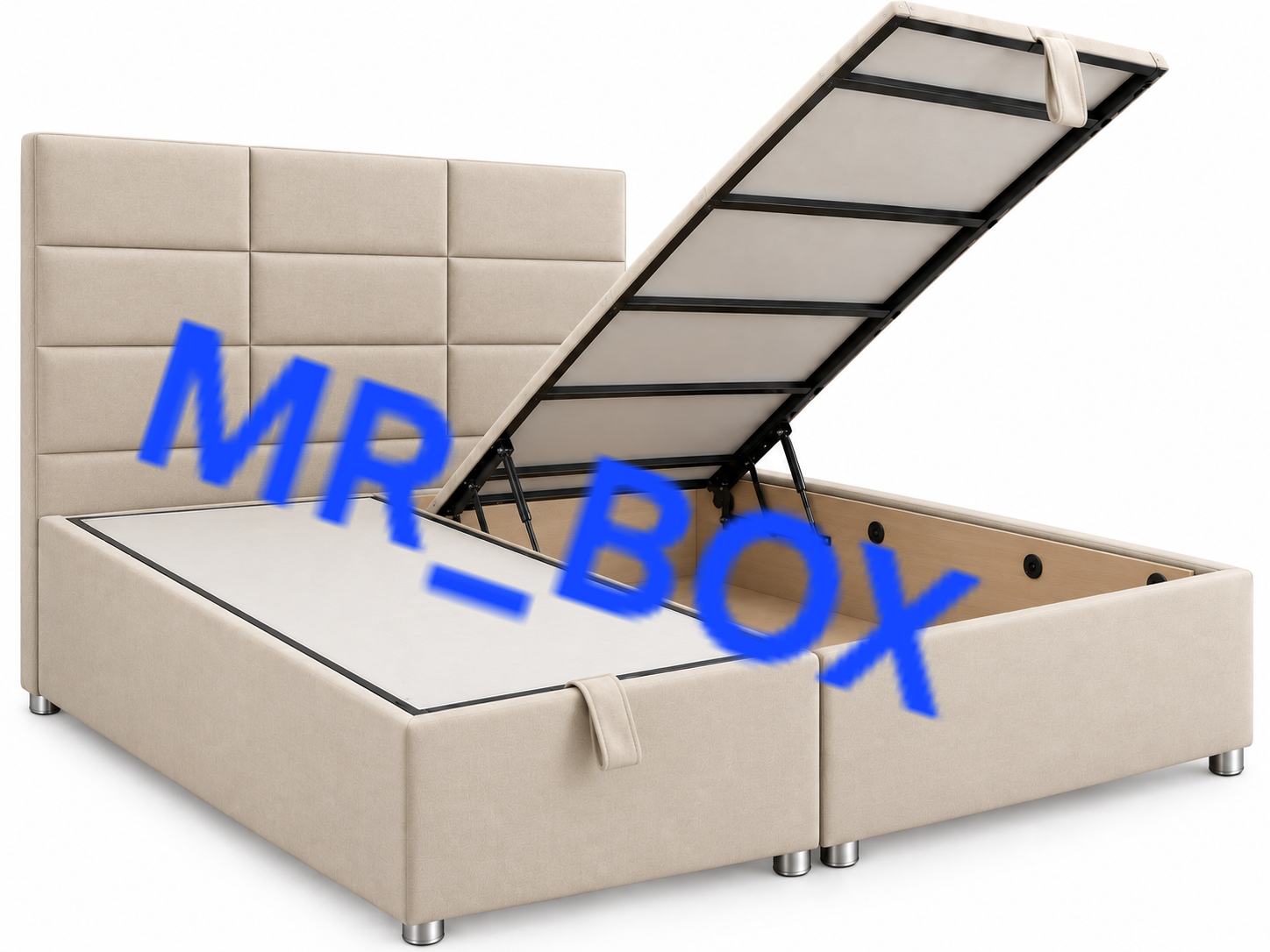 تختخواب باکس هتلی جکدار دوتیکه با تاج تخت خواب