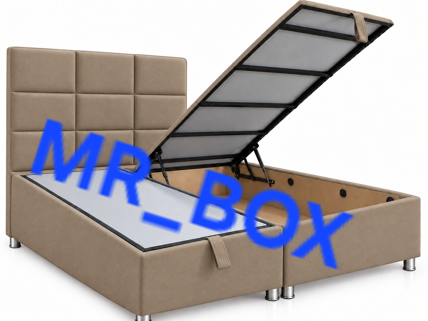تختخواب باکس هتلی جکدار دوتیکه با تاج تخت خواب