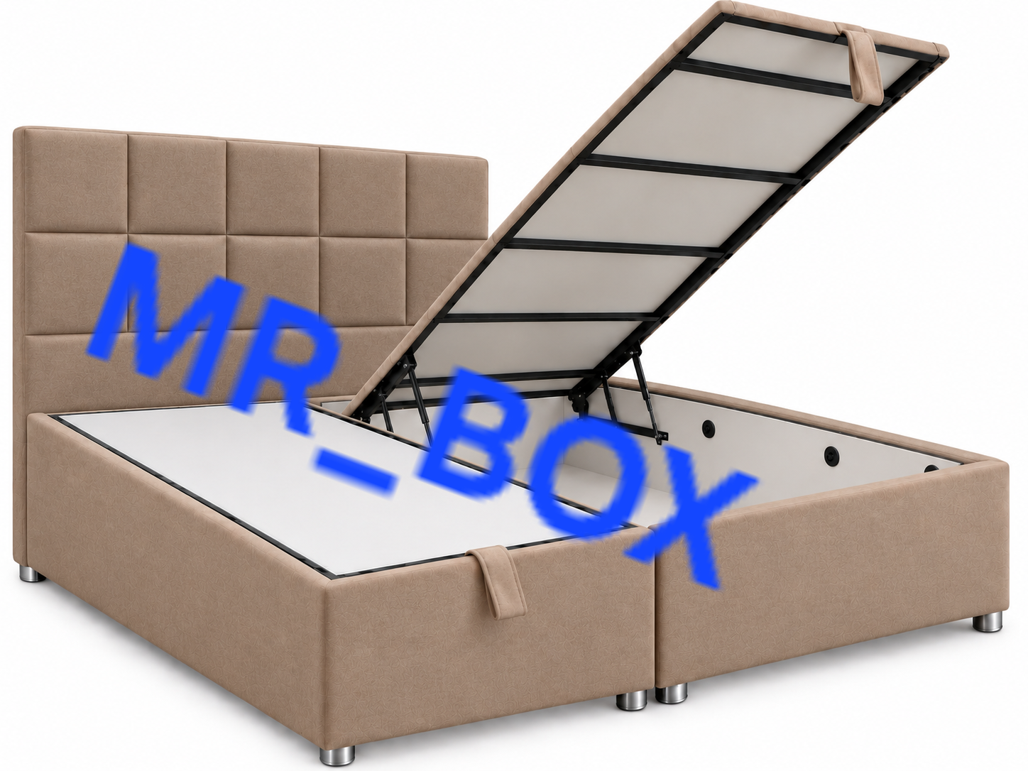 تختخواب باکس هتلی جکدار دوتیکه با تاج تخت خواب